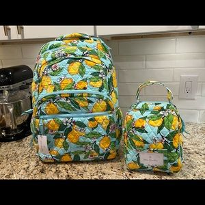 VERA BRADLEY Backpack School Lunch Bunch Bag Lemon